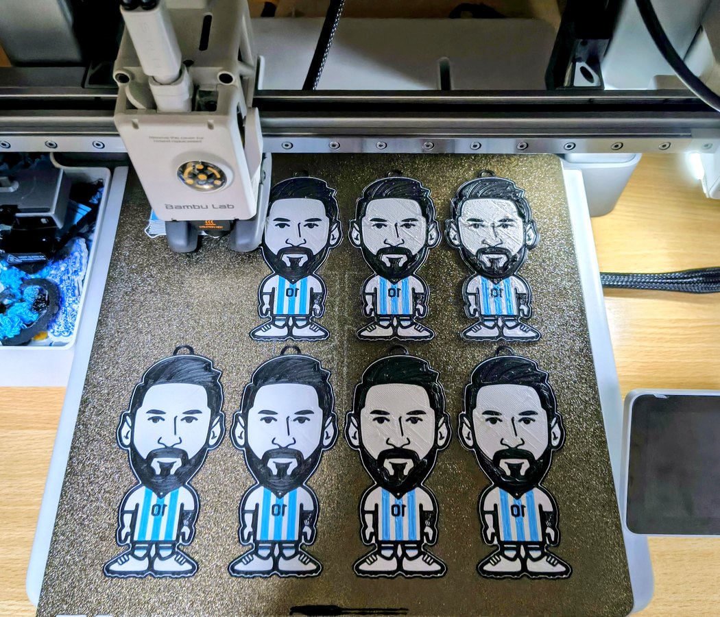 Llaveros de Lionel Messi impresos en 3D